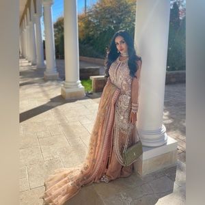 Shiza Hassan pink suit 4 piece saree sulwar